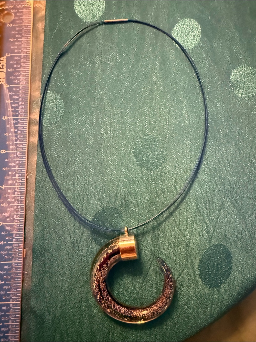 Large Murano glass curled horn pendant